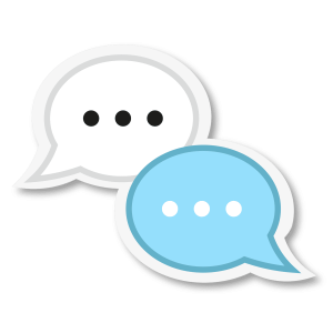Un sticker avec deux bulles de conversation.