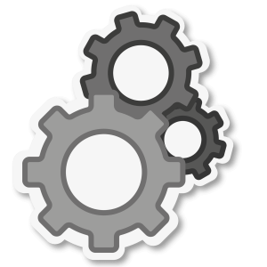 Un sticker avec des rouages.